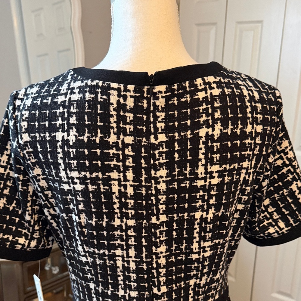 Lovely & Fab "Shelby & Palmer" Black & White Tweed Style Dress Timeless! Sz 6 - Picture 5 of 13
